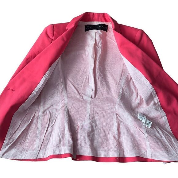 Zara Bright Pink One Button Blazer XSMALL - Picture 9 of 16